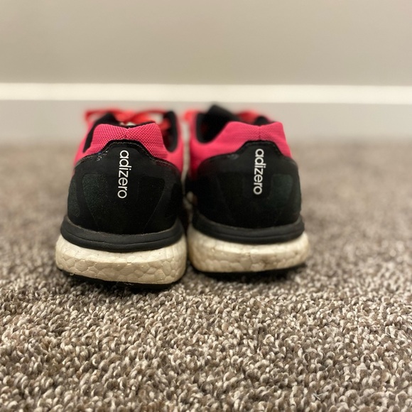 Adidas Adizero Boston Boost Running Shoes Hot Pink and Black - Picture 6 of 9